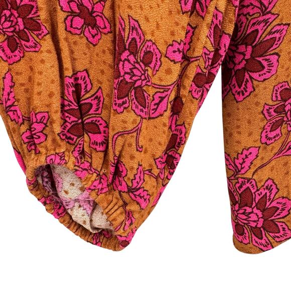 Jessica Simpson Plus NWT Penelope Floral Print Neck Tie Long Sleeve Top - Picture 6 of 12